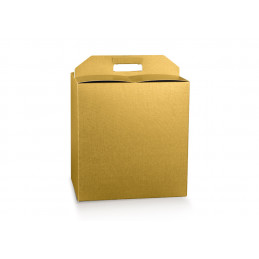 Portapanettone + Bottiglia 305x225x350 Fibra Oro