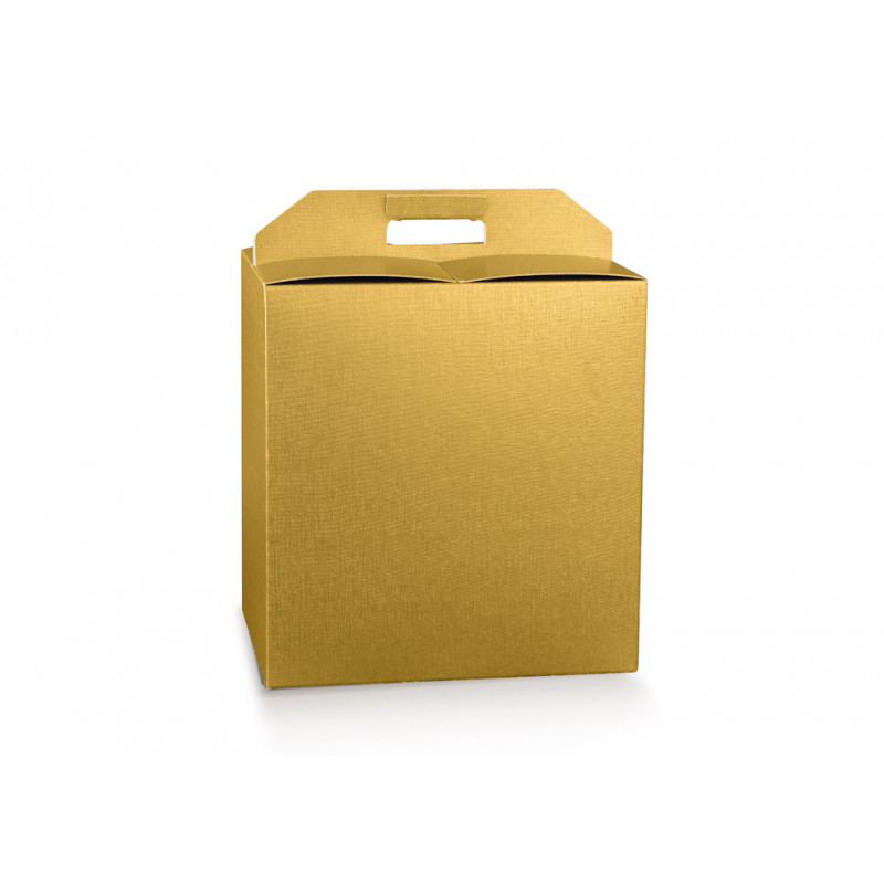 Portapanettone + Bottiglia 330x250x350 Fibra Oro