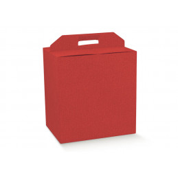 Portapanettone + Bottiglia 330x250x350 Pelle Bordeaux