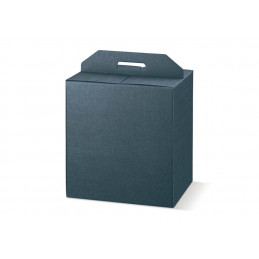 Portapanettone + Bottiglia 430x240x345 Juta Blu